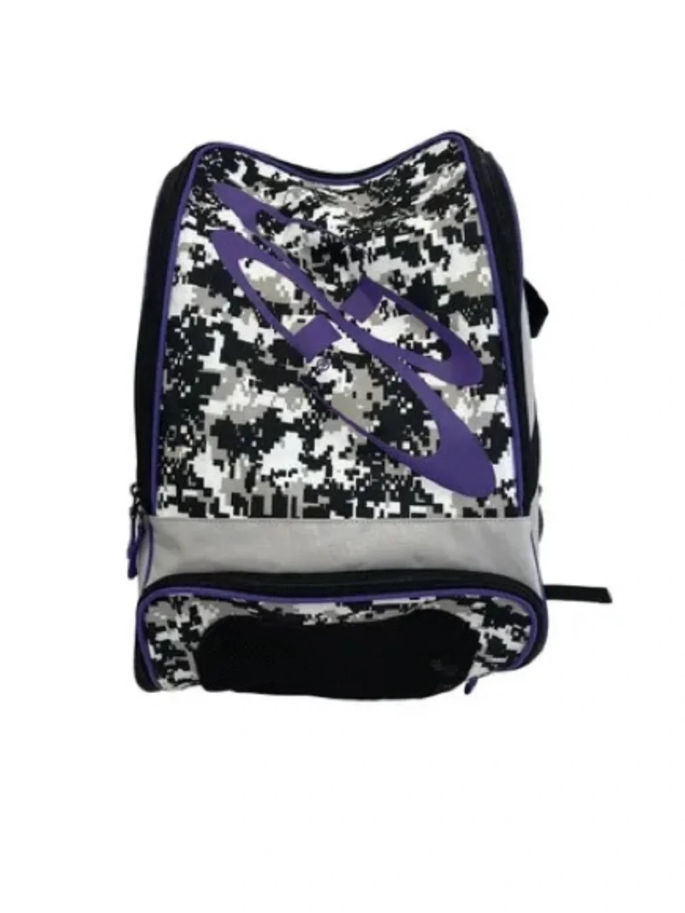 Digital Camo Backpack in Black, White & Purple